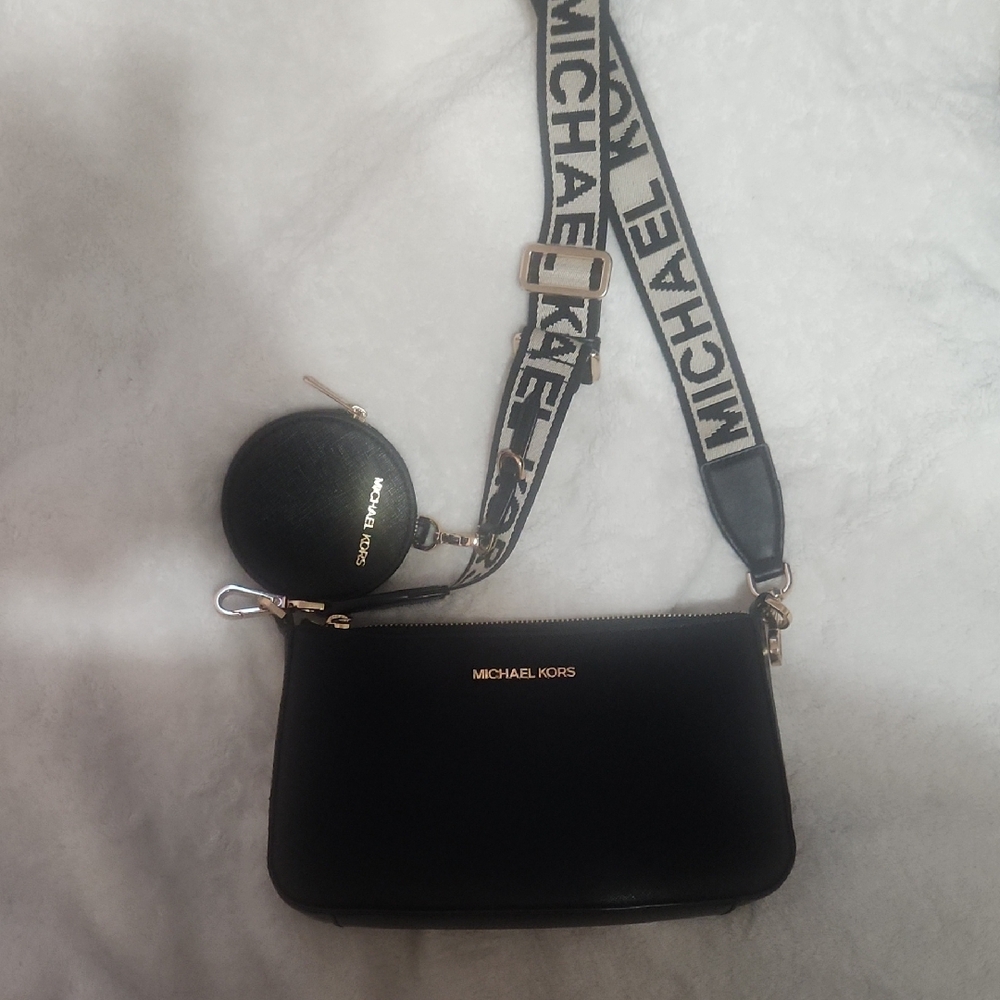 Michael Kors Black Crossbody Bag with Logo Strap